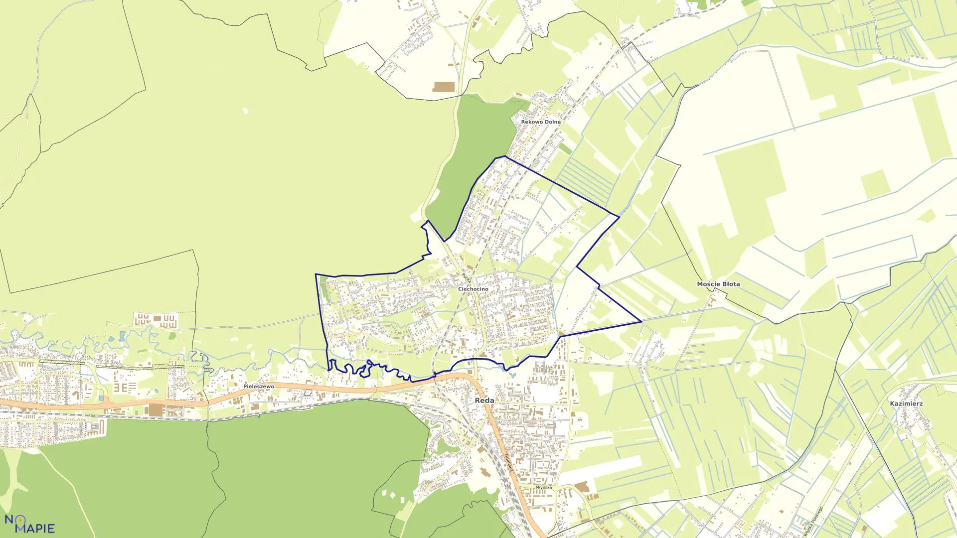 Mapa obrębu Reda 02 w mieście Reda